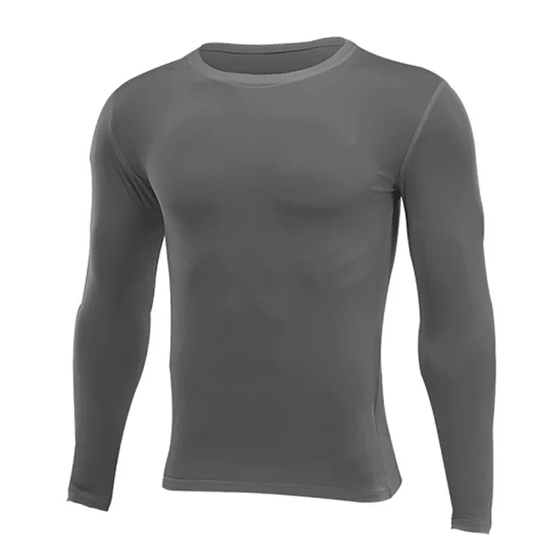 Fitted Crew Neck Long Sleeve Compression T Shirt