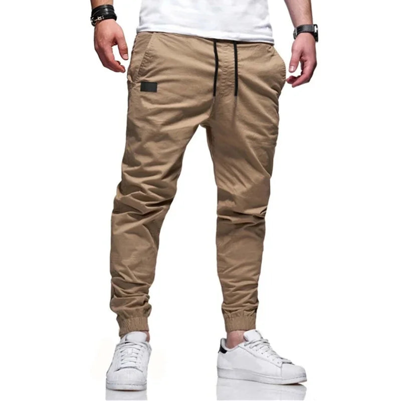 Men's Multi Pocket Drawstring Waist Casual Cargo Pants
