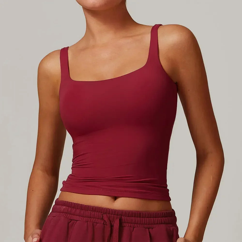 Women's Square Neck Fitted Tank Top