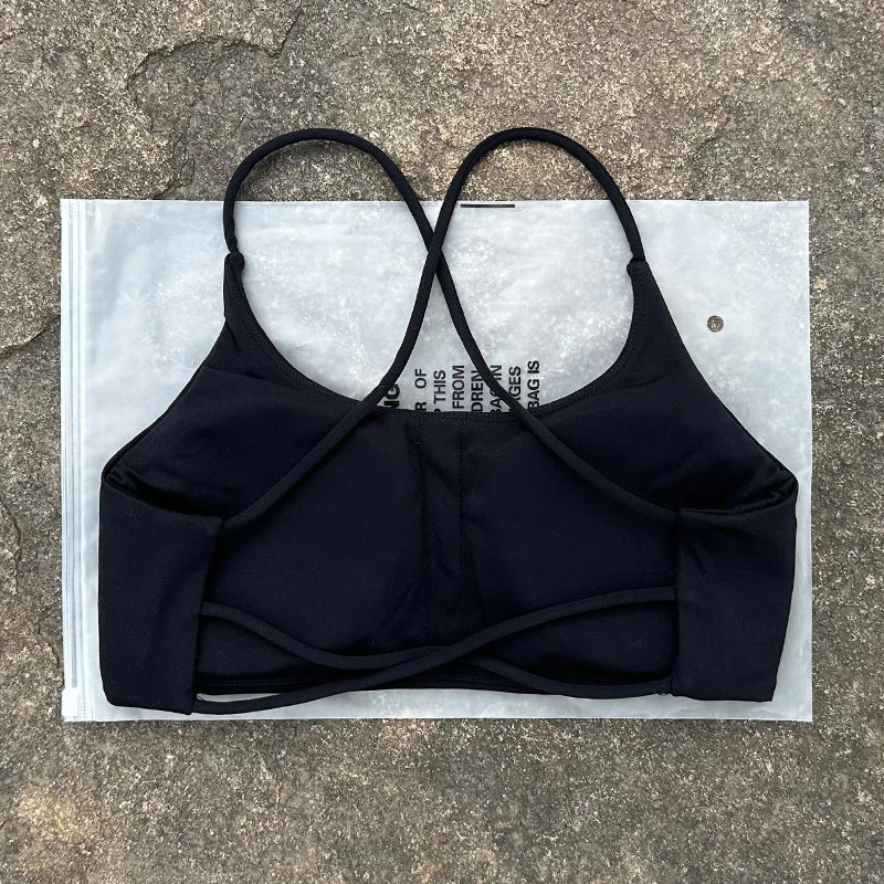 Women's Thin Strap Cross Back Sports Bra