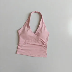 Women's Wrap Front Halter Neck Tank Top