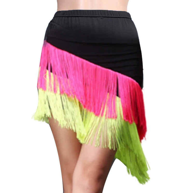 Women's Fringe Mini Latin Dance Skirt for Ballroom and Salsa Outfits