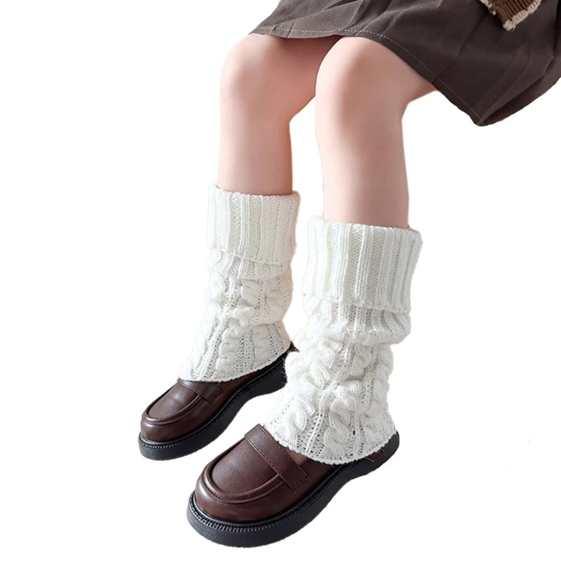 Children's Cable Knit Leg Warmers with Solid Color Options