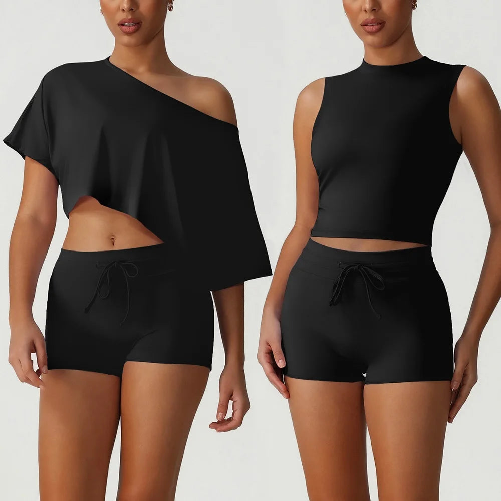 Women's Sleeveless Top and Shorts Workout Set