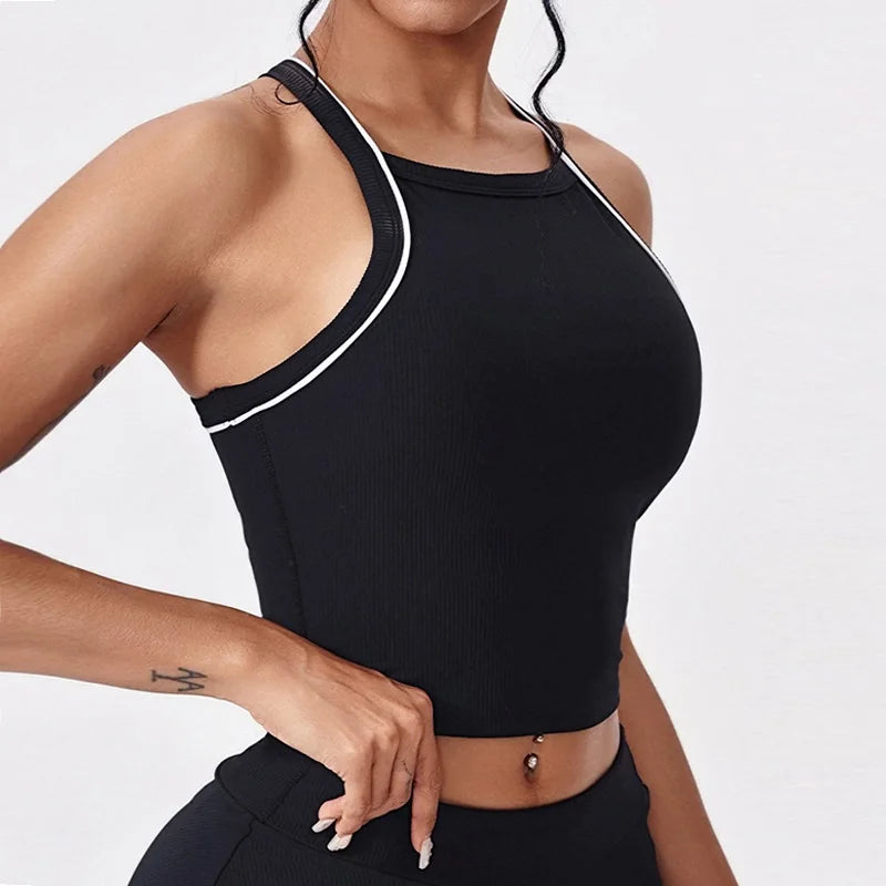 Women's Sleeveless Crop Top and Skort Workout Set