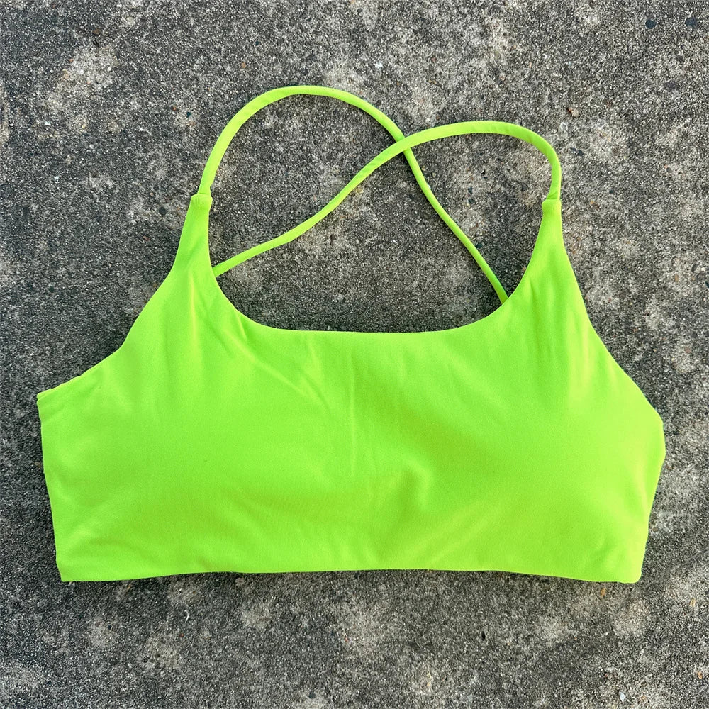 Women's Thin Strap Cross Back Sports Bra