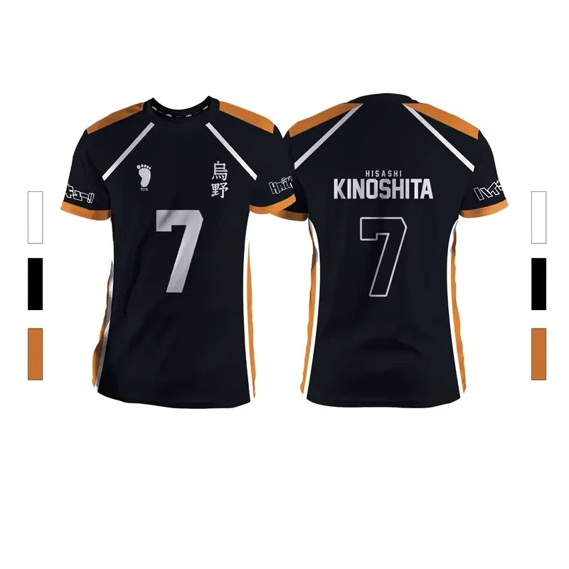 Anime Number Volleyball Short Sleeve T-shirt For Sports Outfits