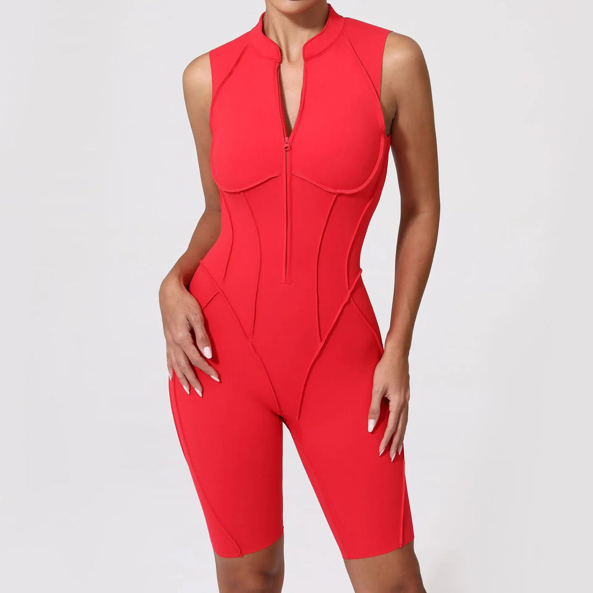 Women's Contoured Workout One Piece with Back Cutout and Multiple Sleeve Styles