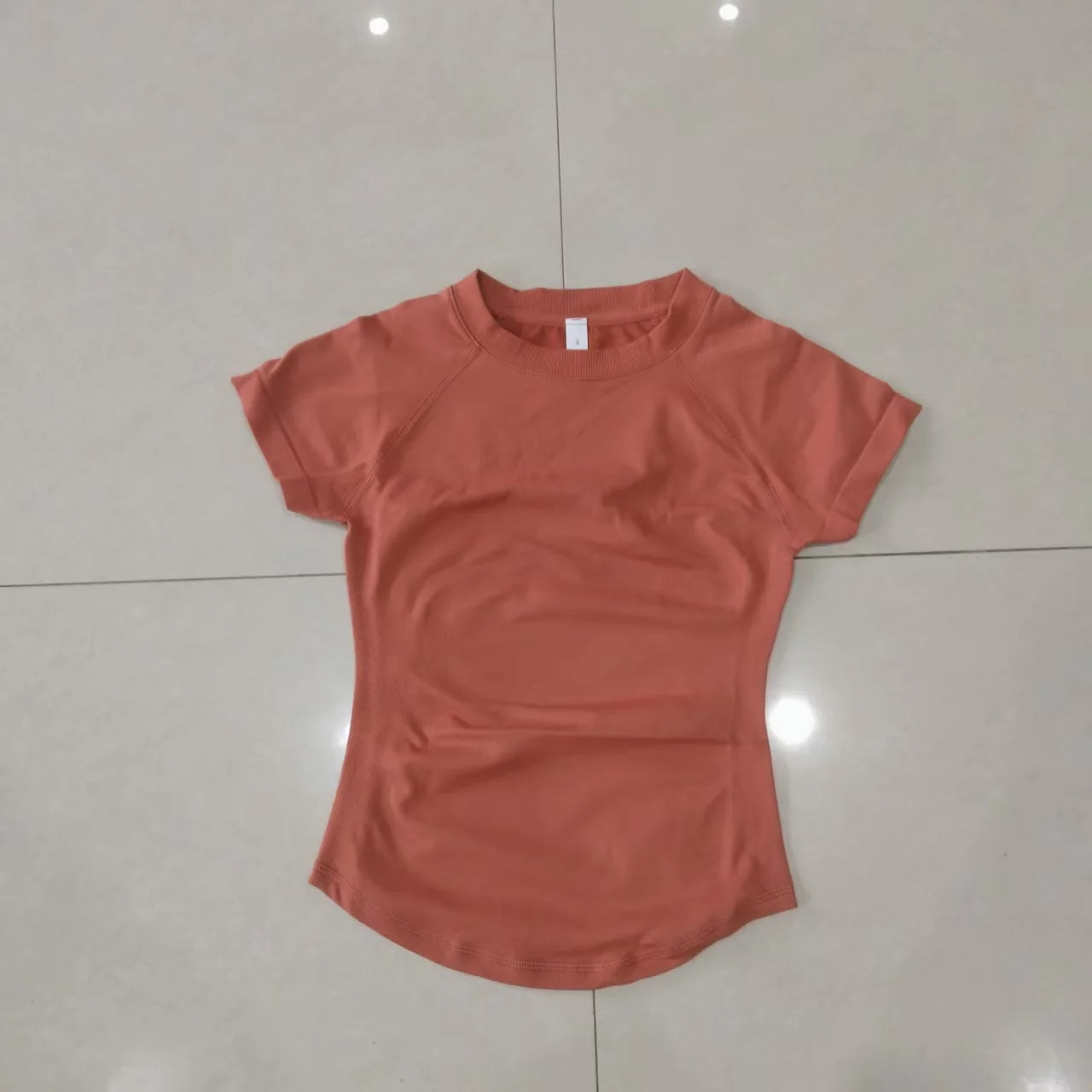 Women's Crew Neck Fitted Short Sleeve T-shirt For Workout Outfits