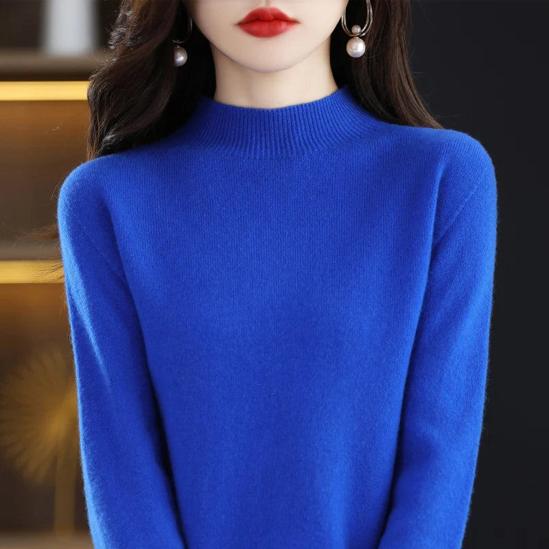 Women's Crew Neck Long Sleeve Sweater Casual Knit Layer