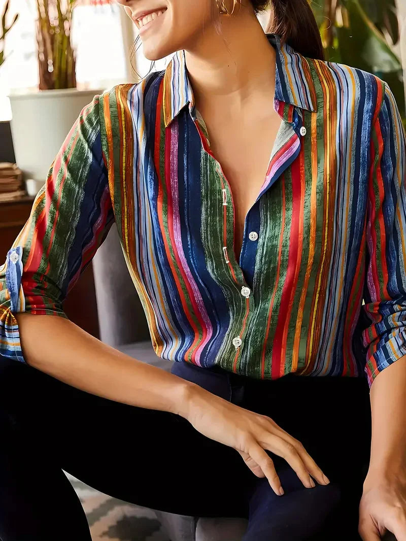 Women's Printed Button Front Shirt in Assorted Designs