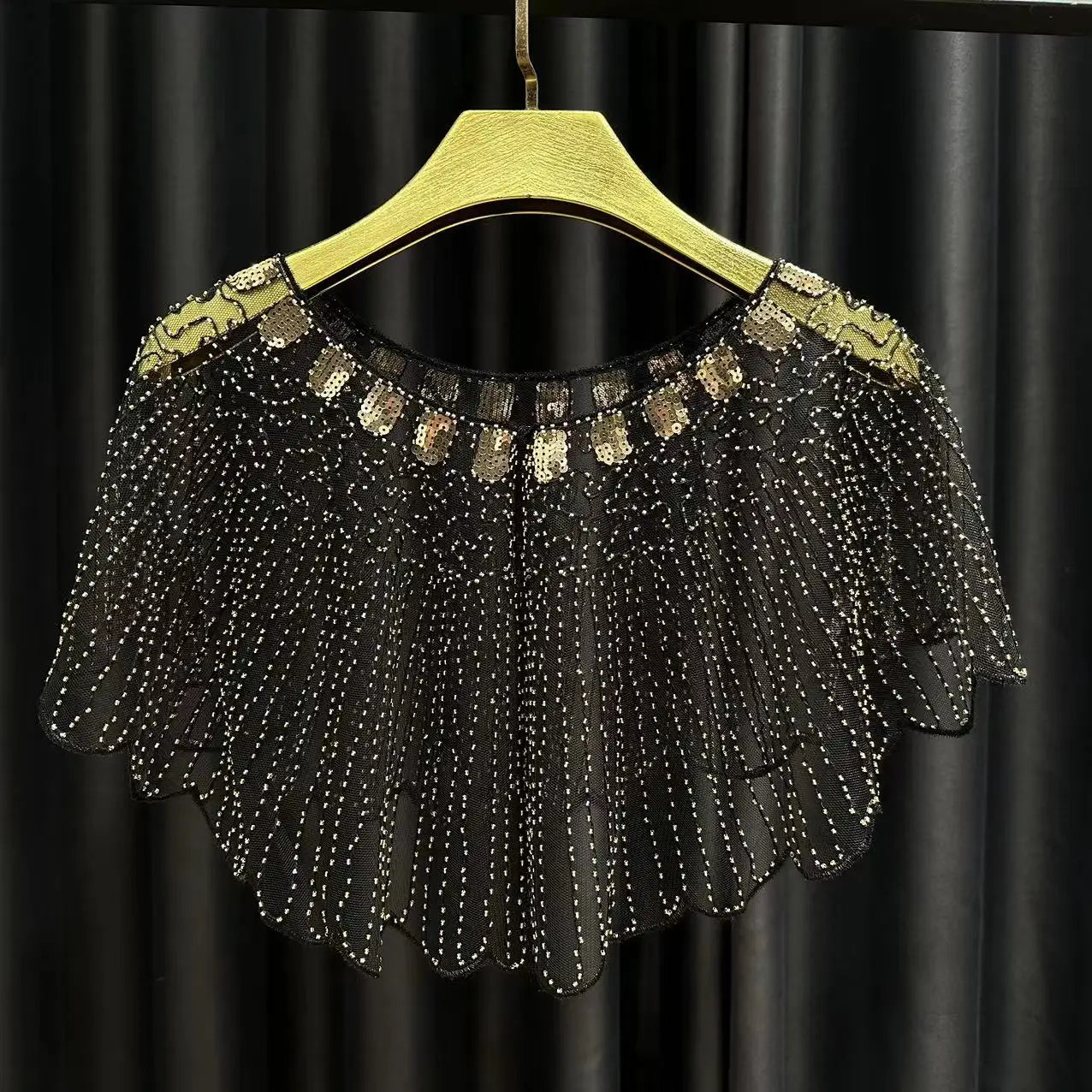 Beaded Scalloped Capelet for Layering over Dresses and Tops
