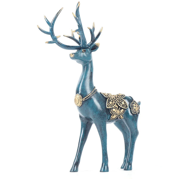 Resin Holiday Deer Tabletop Holiday Figurine Christmas Decorative Gifts for Family Friends and Colleagues