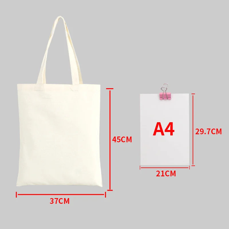 Plain Canvas Style Tote Bag with Long Shoulder Handles