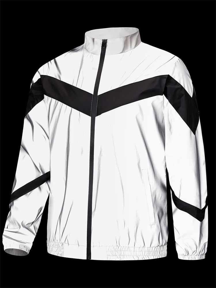 Long Sleeve Casual Streetwear Jacket with Front Closure and Pockets
