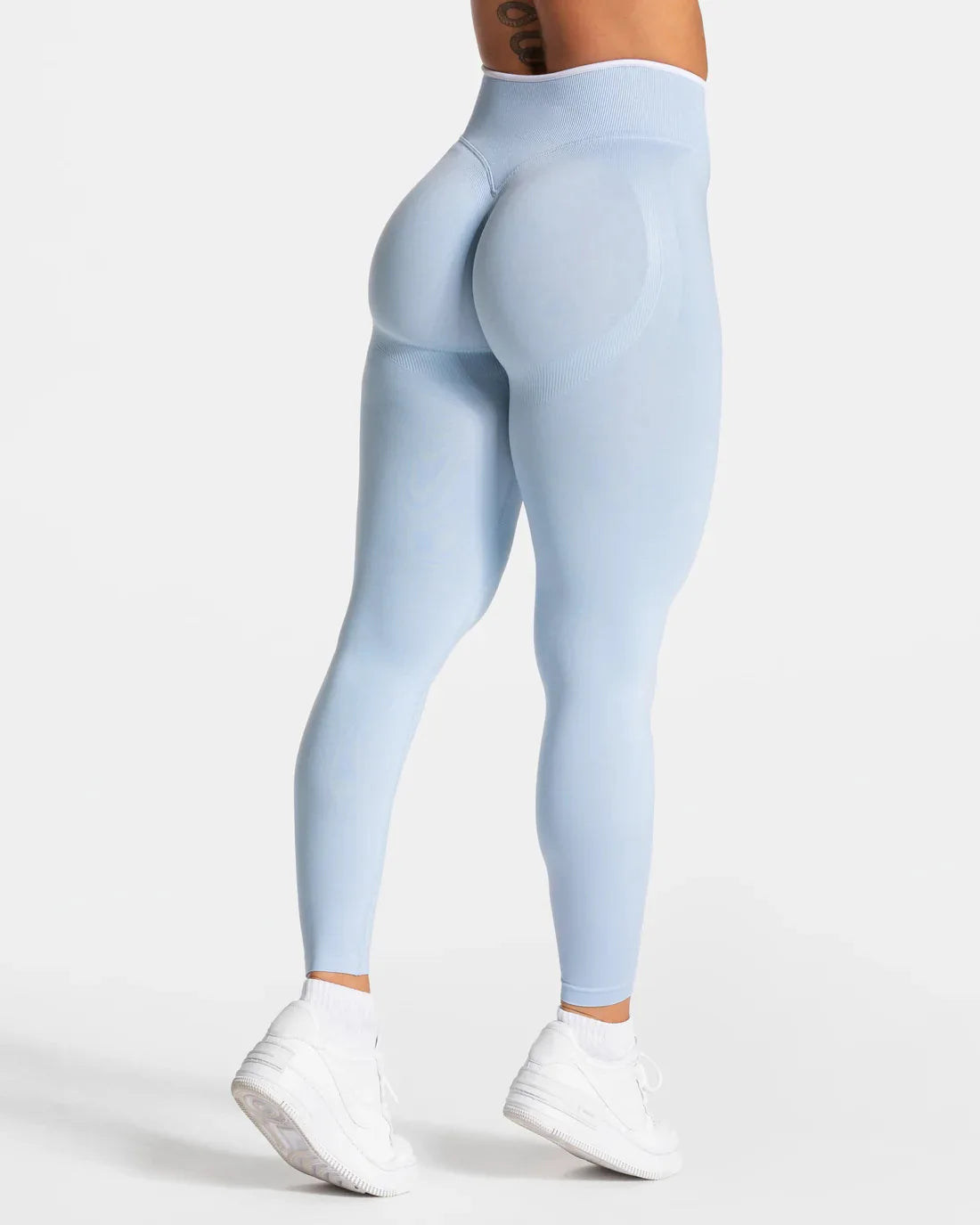 Women's High-Waist Contrast-Trim Stretch Ankle-Length Yoga Leggings