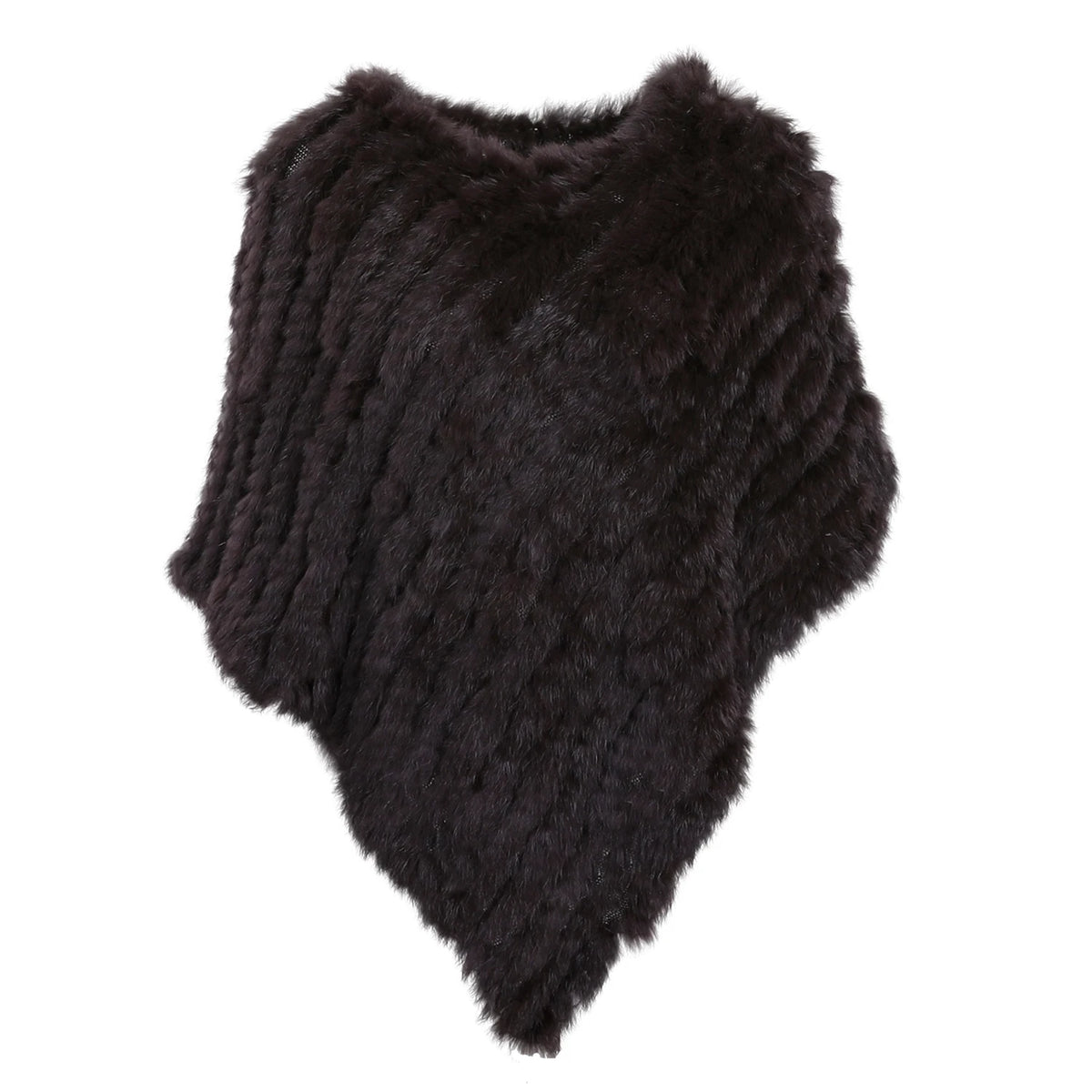 Textured Pointed Hem Poncho for Layering over Outfits