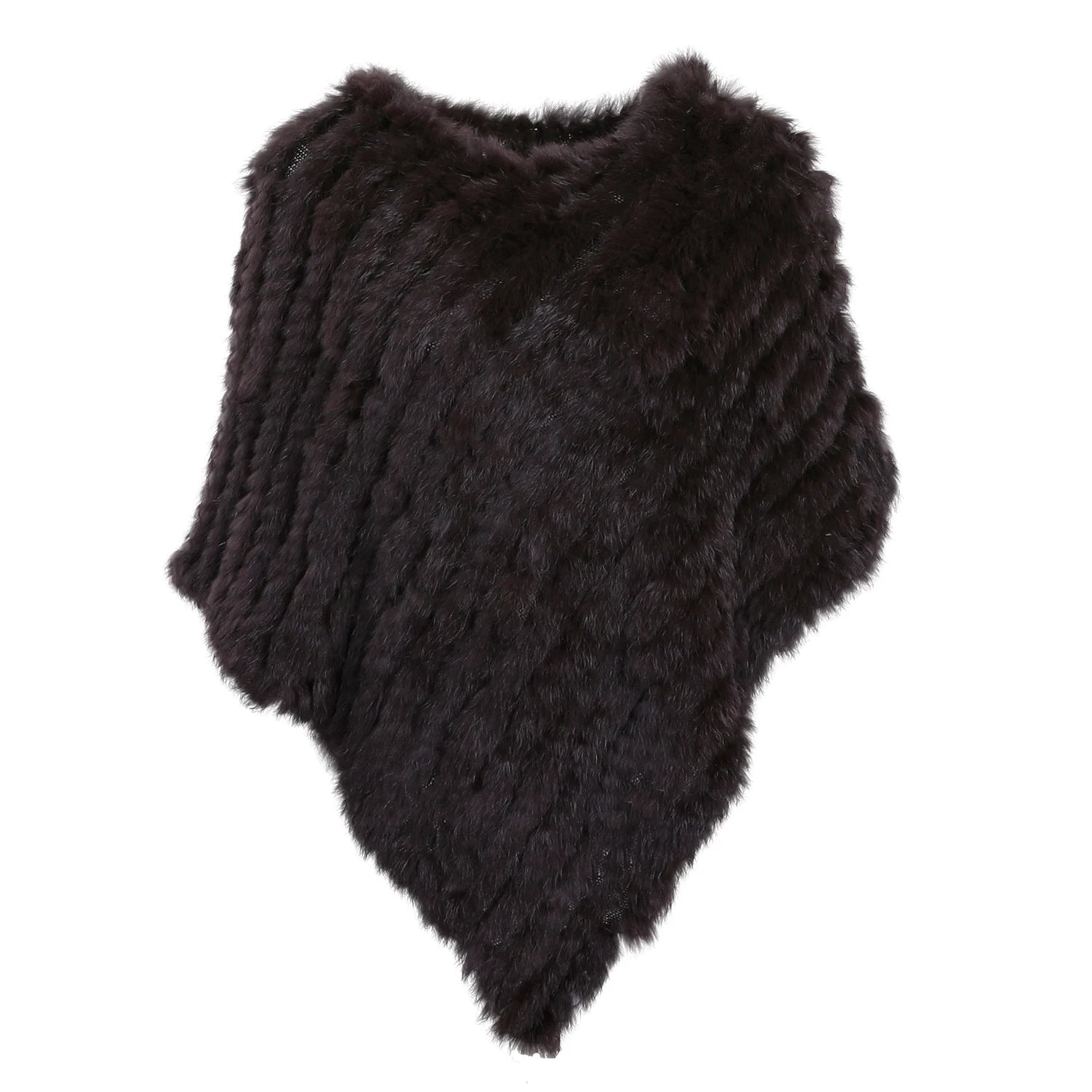 Textured Pointed Hem Poncho for Layering over Outfits
