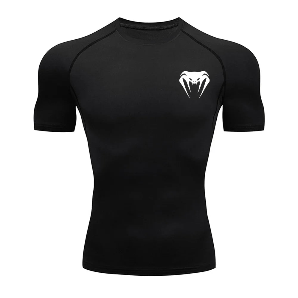 Fitted Crew Neck Short Sleeve Compression T Shirt