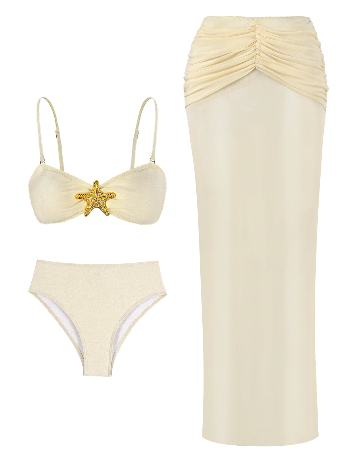 Bandeau Bikini with Long Sarong