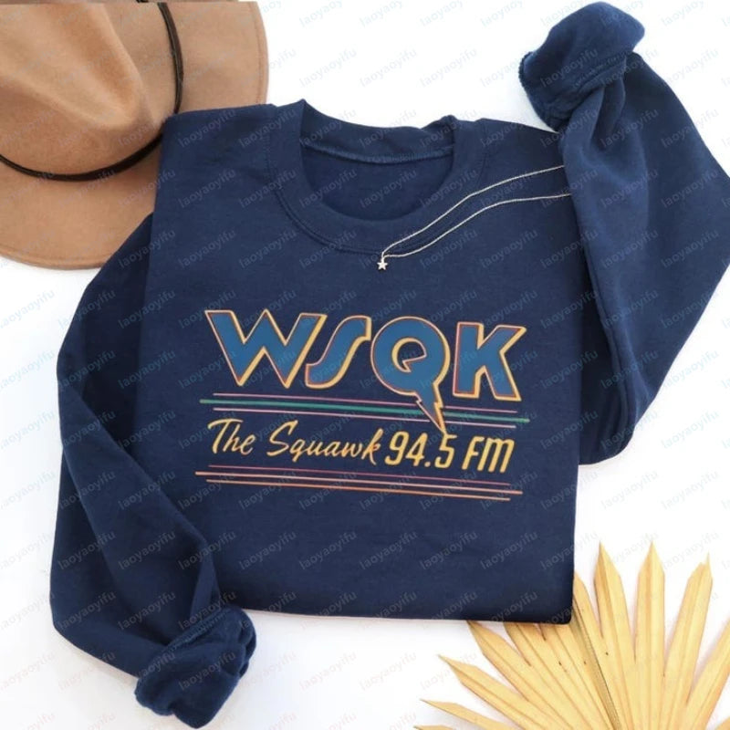 Radio Graphic Long Sleeve Pullover Casual Sweatshirt for Layering