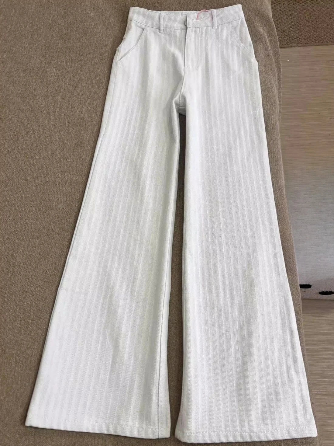 Women's Striped Washed Loose Fit Denim Jeans For Everyday Outfits