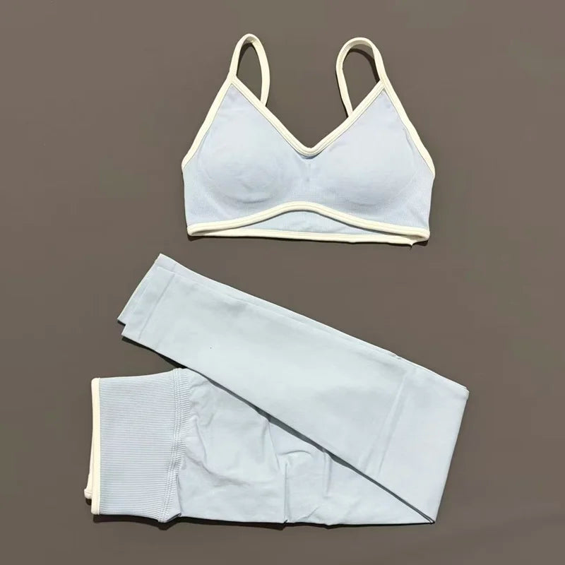 Women's Strappy Bra And Shorts Yoga Set For Workout Outfits
