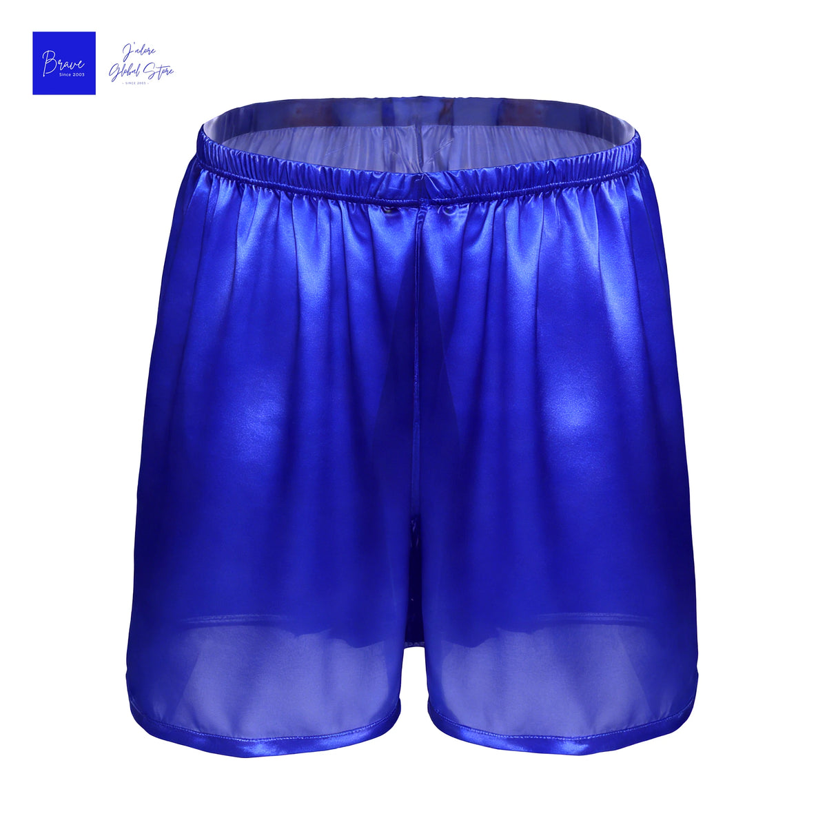 Men's Satin Look Elastic Waist Sleep Shorts with Print Options