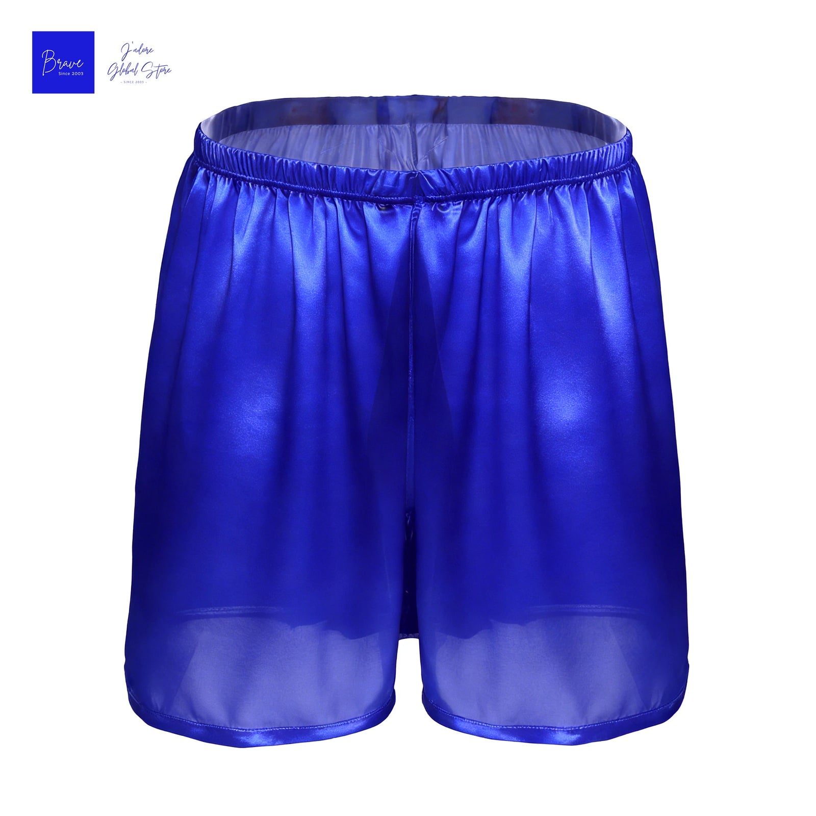 Men's Satin Look Elastic Waist Sleep Shorts with Print Options