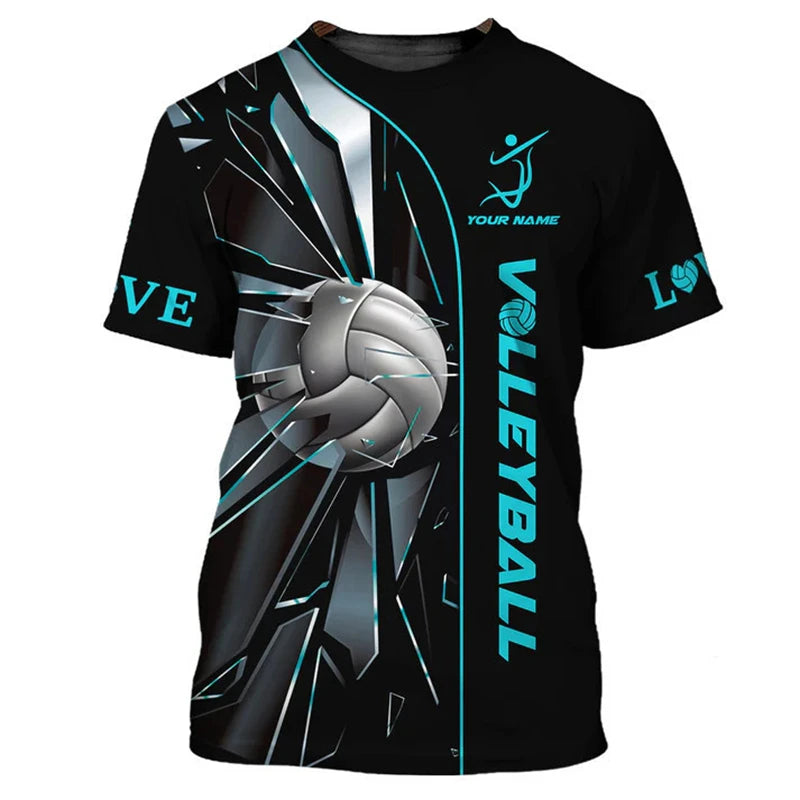 Volleyball Graphic Short Sleeve T-shirt For Sports Outfits