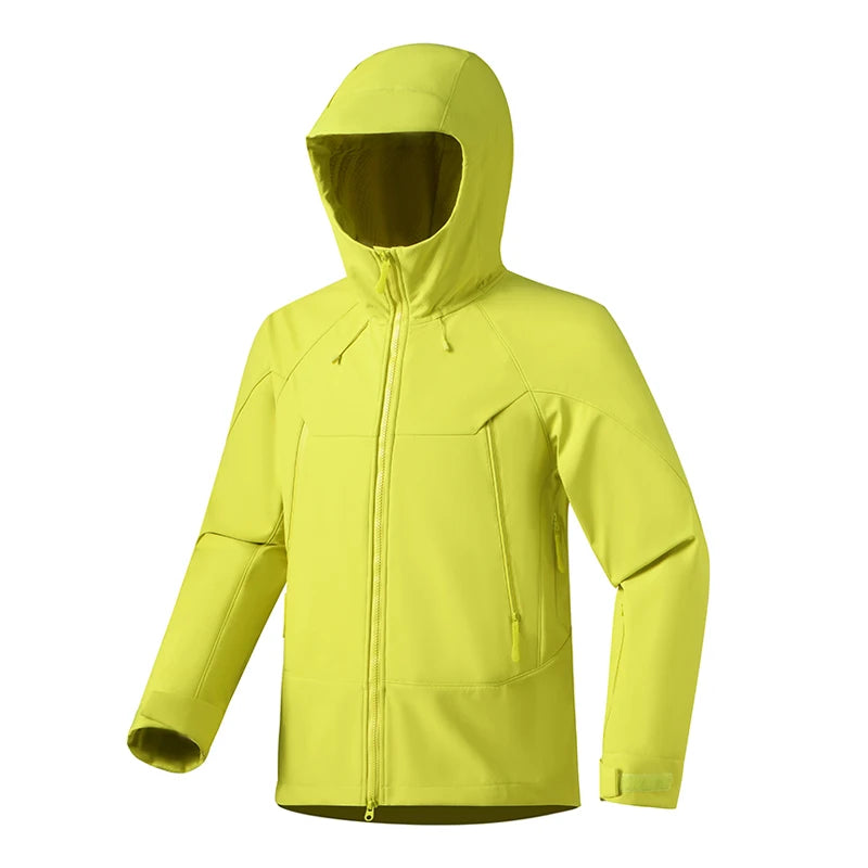 Hooded Long Sleeve Full Zip Outdoor Hiking Jacket with Pockets