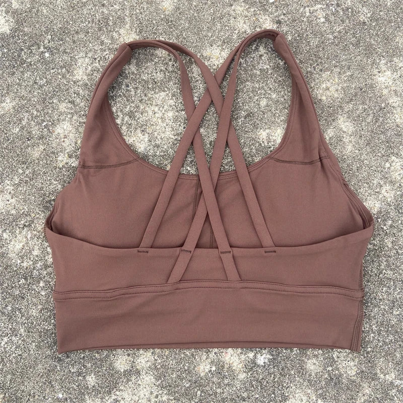 Women's Thin Strap Cross Back Sports Bra