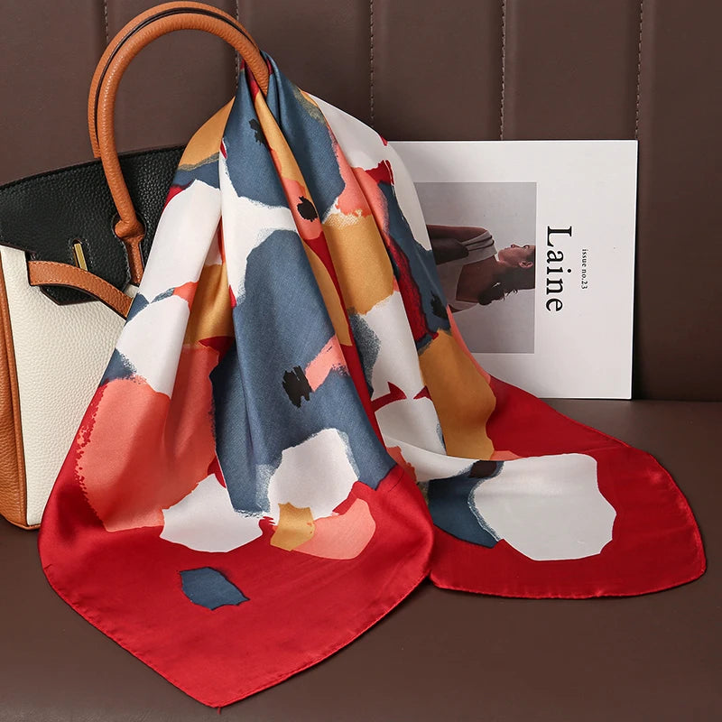 Printed Square Scarf with Floral and Graphic Pattern Options