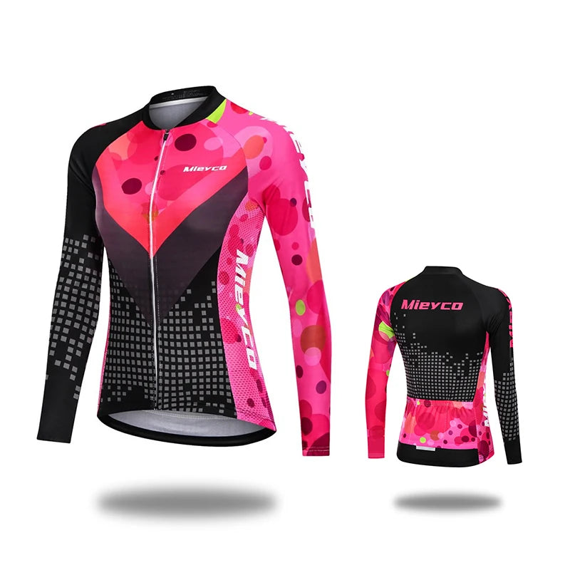 Women Cycling Jersey Summer Lightweight Long Sleeve Mountain Bike Sports Top for Outdoor Riding