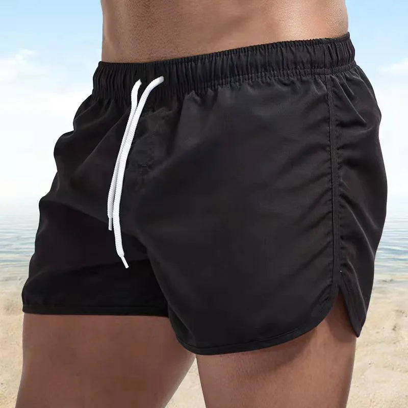 Men's Swim Shorts with Drawstring Waist and Pockets for Beach and Pool Wear
