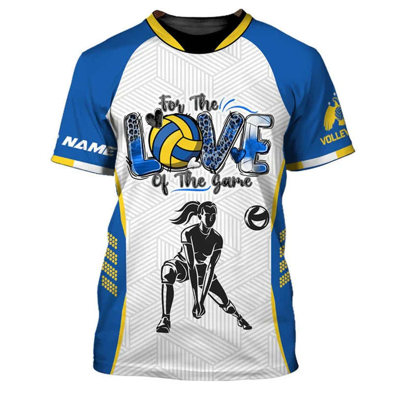 Volleyball Graphic Short Sleeve T-shirt For Sports Outfits