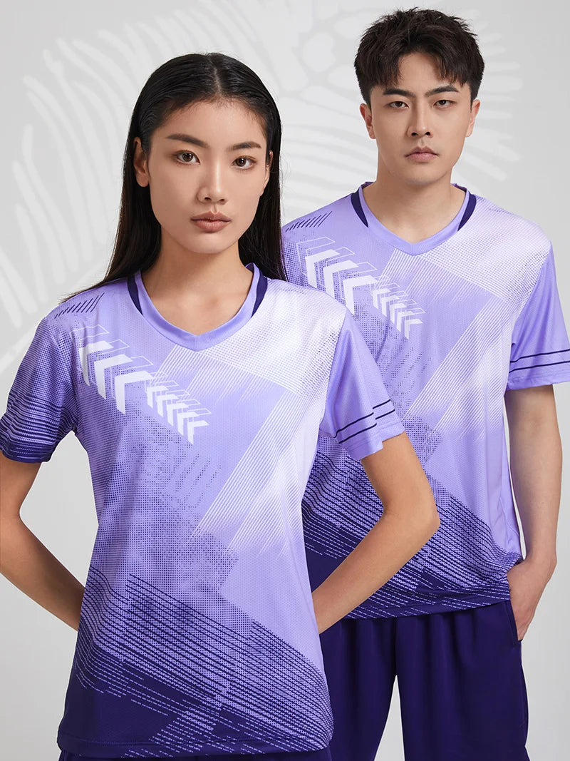 Printed Court Sports Short Sleeve T-shirt For Sports Outfits