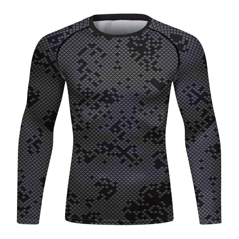 Graphic Compression Long Sleeve Rash Guard For Sports Outfits
