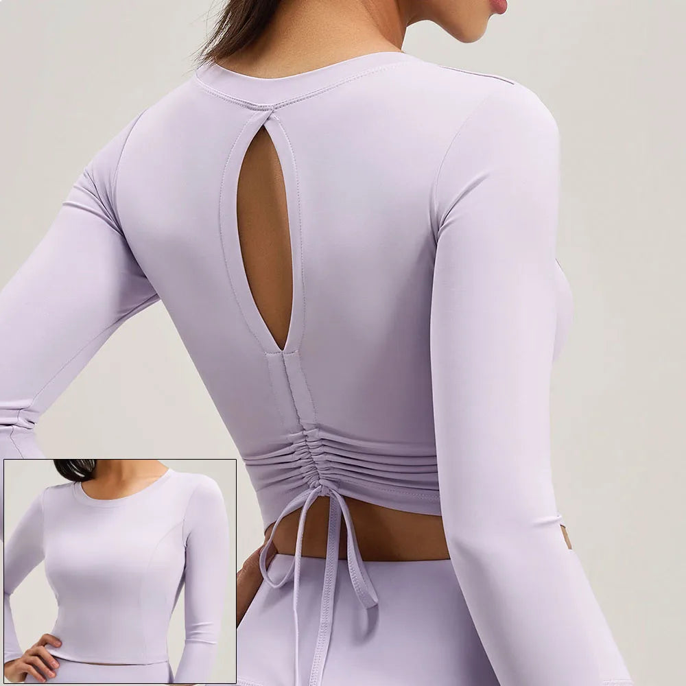 Women's Cross-Back Long-Sleeve Workout Top