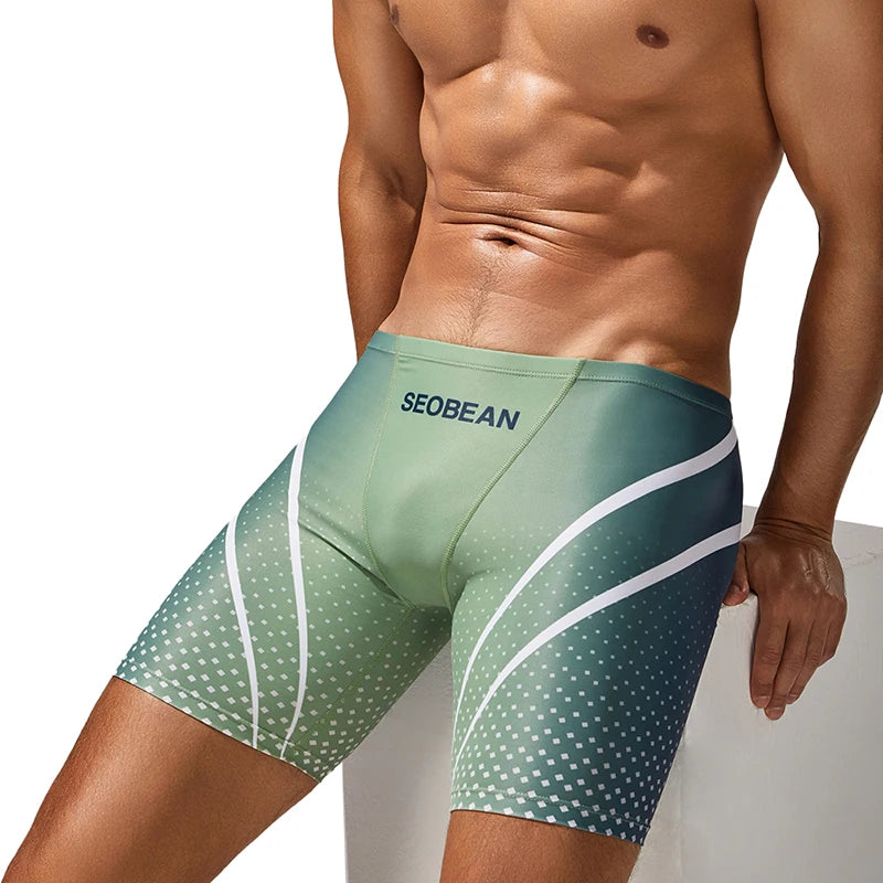Men's Swimsuit Bottoms in Low-Rise Swim Boxer Style for Beach and Pool Wear