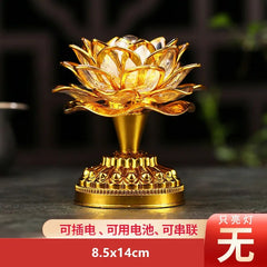 1pc Colorful LED Lotus Buddhist Lamp Built 36 Buddhist Songs Buddhist Hall Lotus Light Ornament Buddhist Decoration Supplies