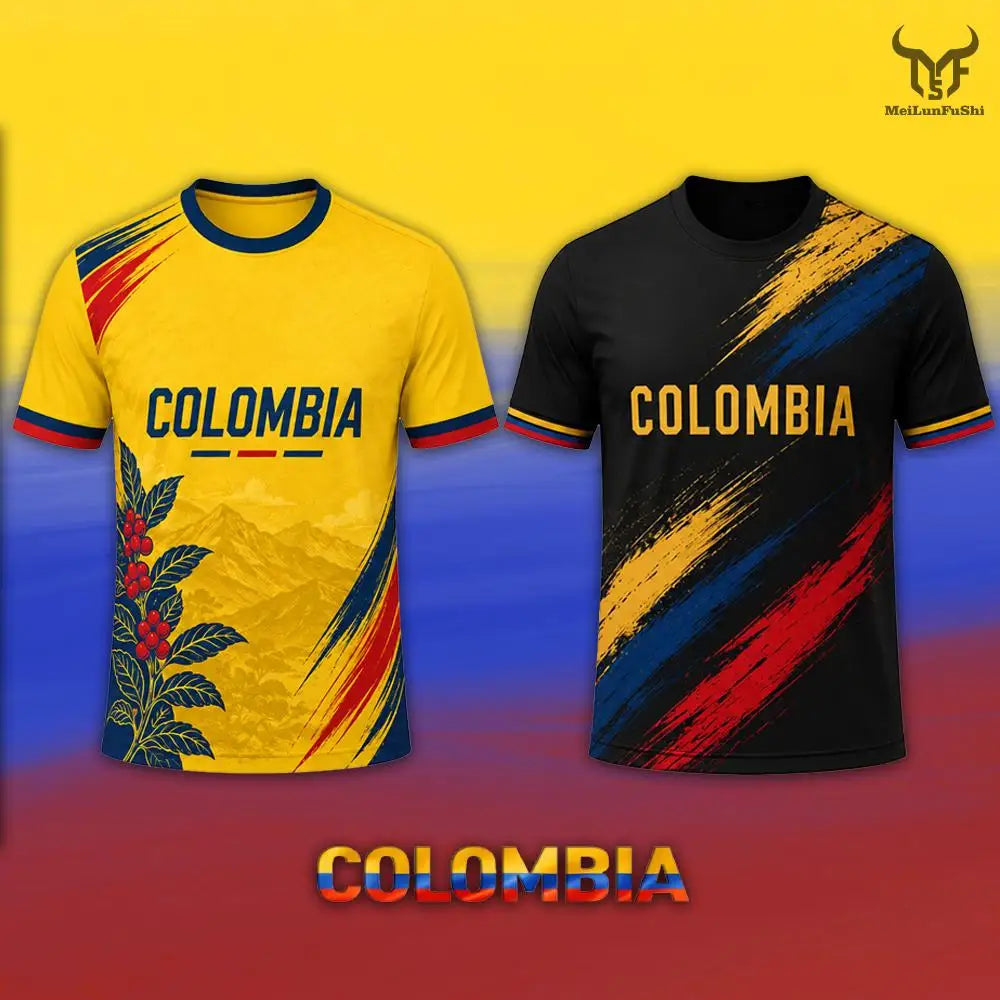 Colombia Flag Football Short Sleeve Jersey For Sports Outfits