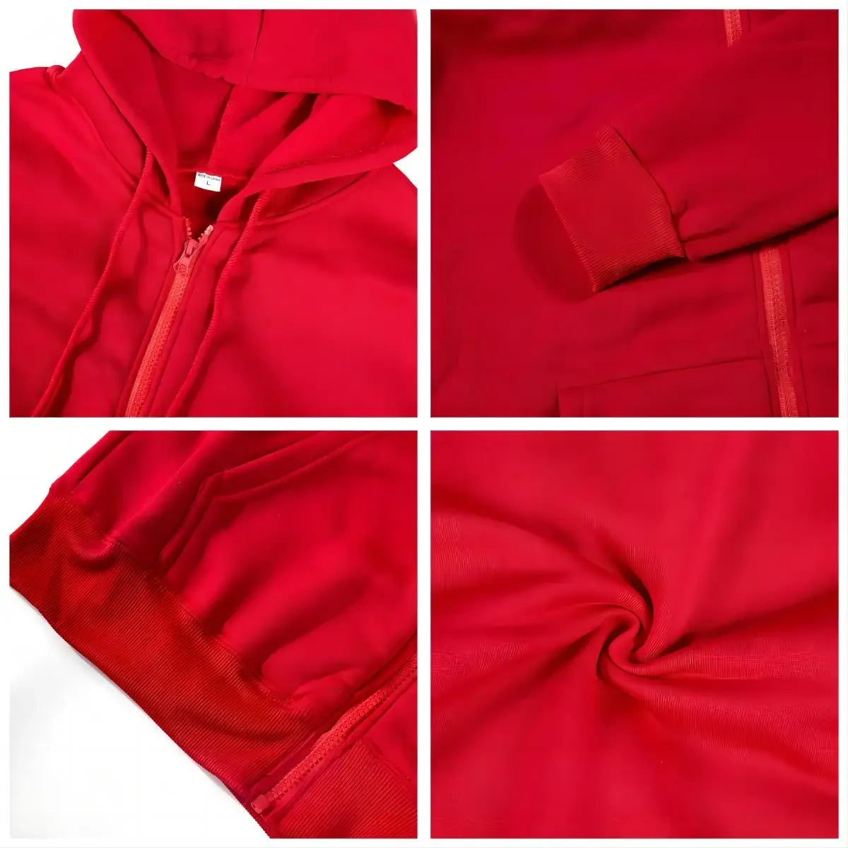 Long Sleeve Full Zip Casual Hooded Sweatshirt for Layering