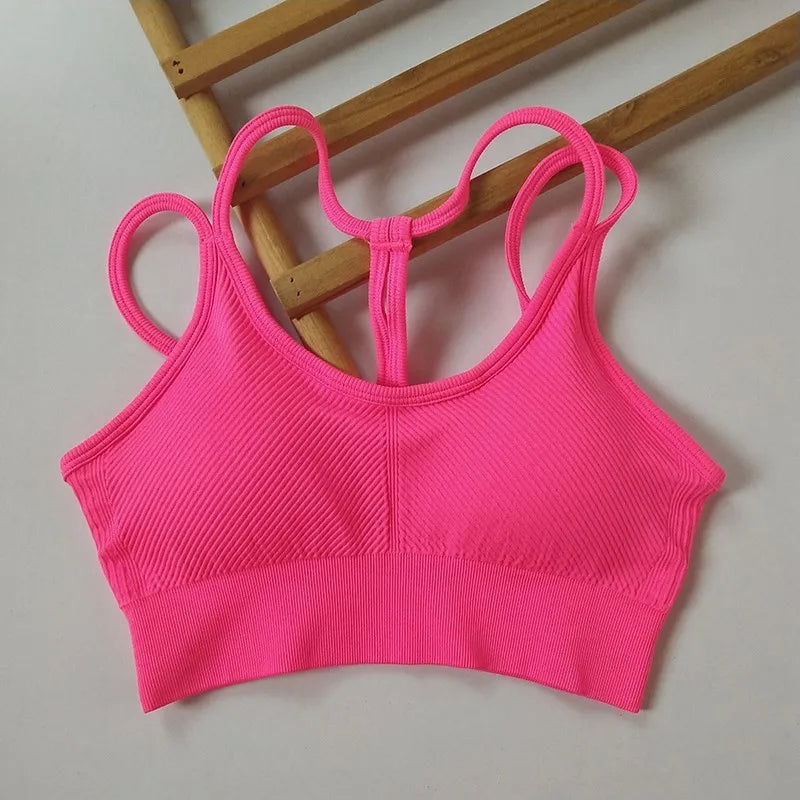 Women's Ribbed Scoop Neck Sports Bra