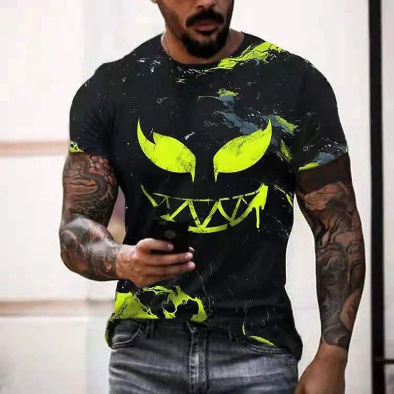 Graphic Crew Neck Short Sleeve Casual Pullover T Shirt