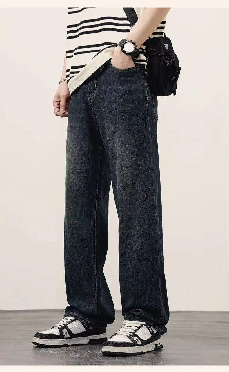 Men's Wide Leg Denim Jeans for Casual Everyday Wear
