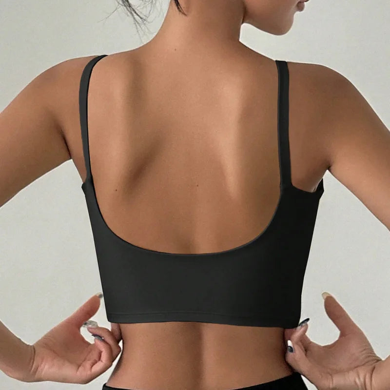 Women's Scoop Neck Wide Strap Sports Bra