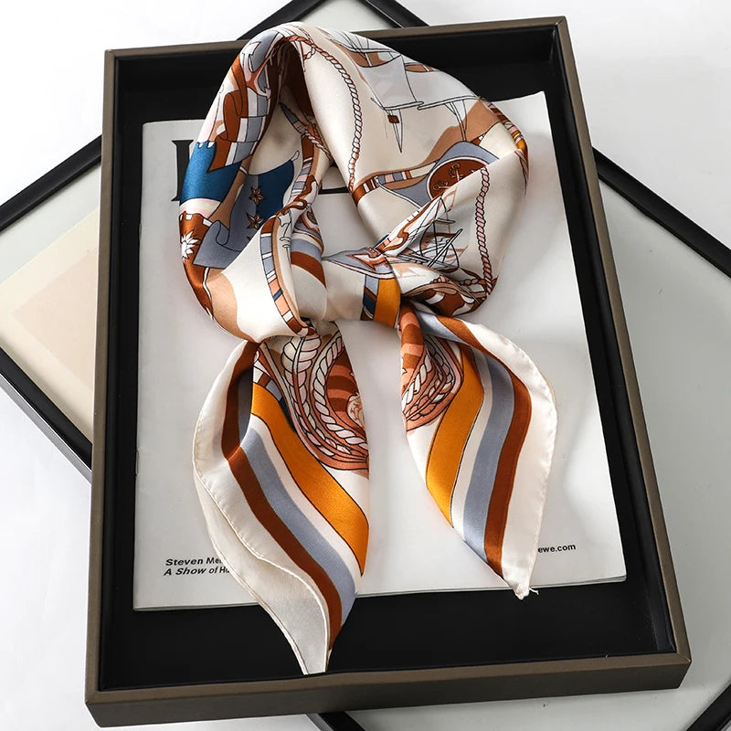 Floral Print Large Square Scarf for Draped Wrap Styling