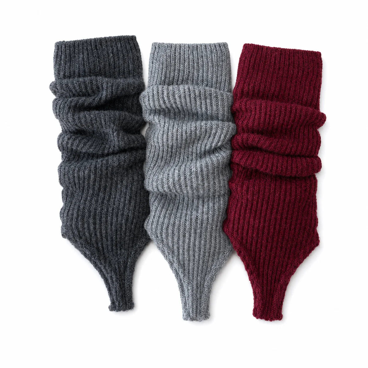 Ribbed Calf Leg Warmers with Stirrup Foot Openings