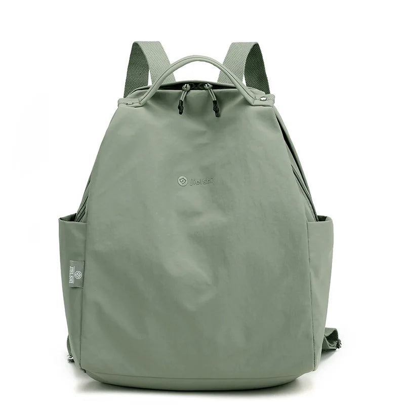 Simple Solid Colour Backpack with Front Zipper Pocket and Carry Handle